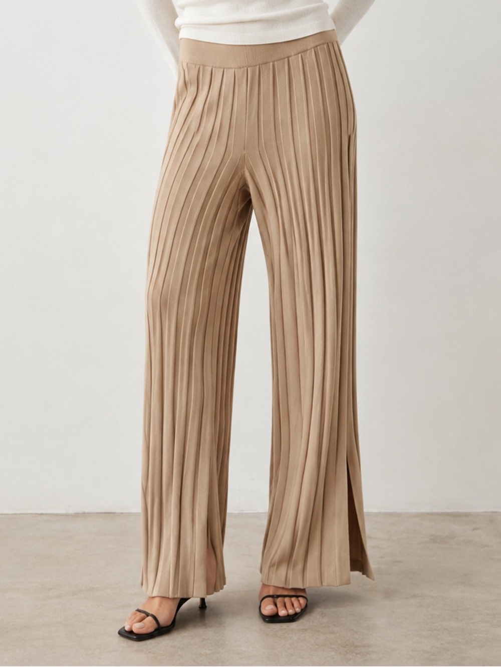 Theory | S | Wide Ribbed Merino Wool Pants